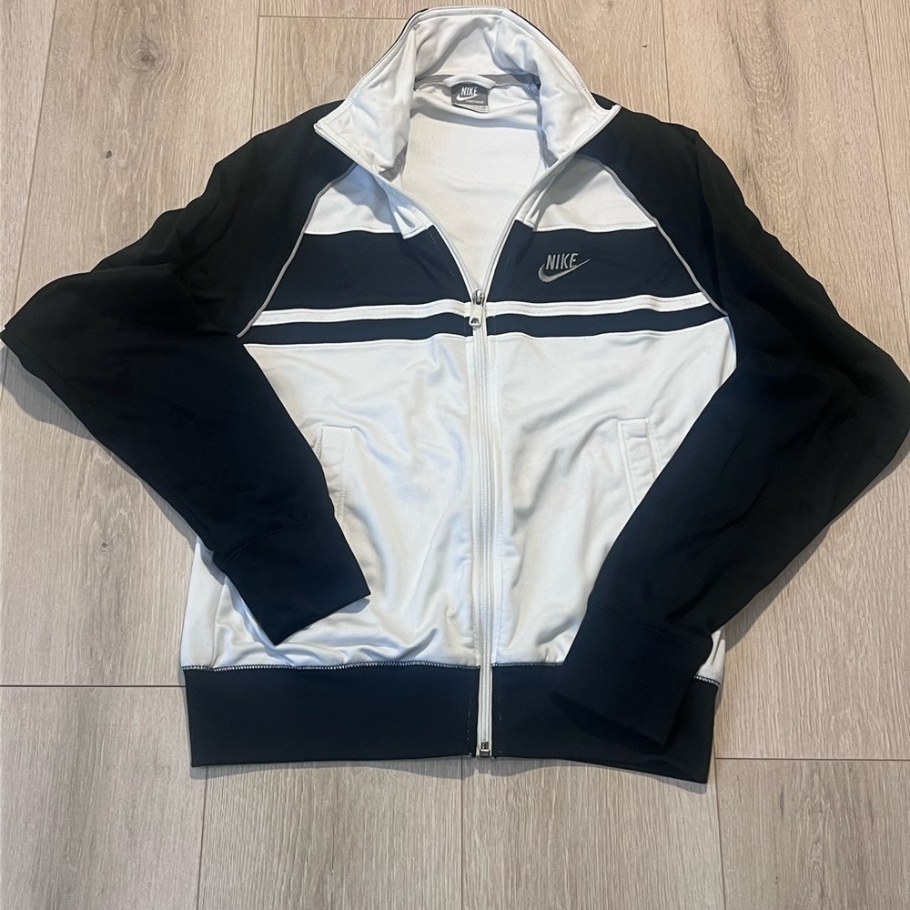 Nike Men's Black and White Track Jacket